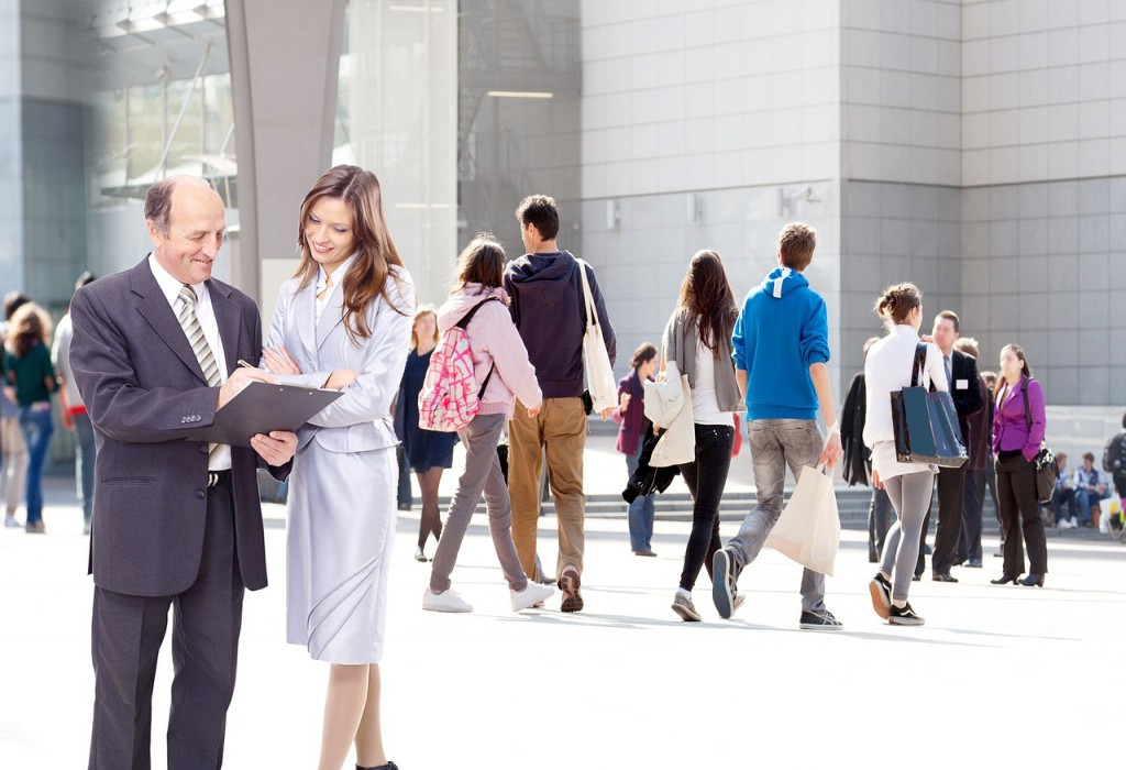 businessman and businesswoman